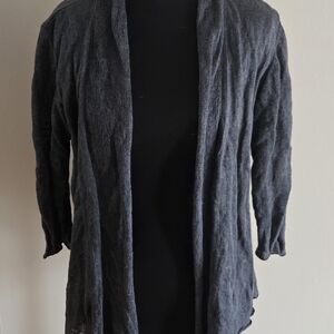 Eileen Fisher Charcoal Open-Front Cardigan